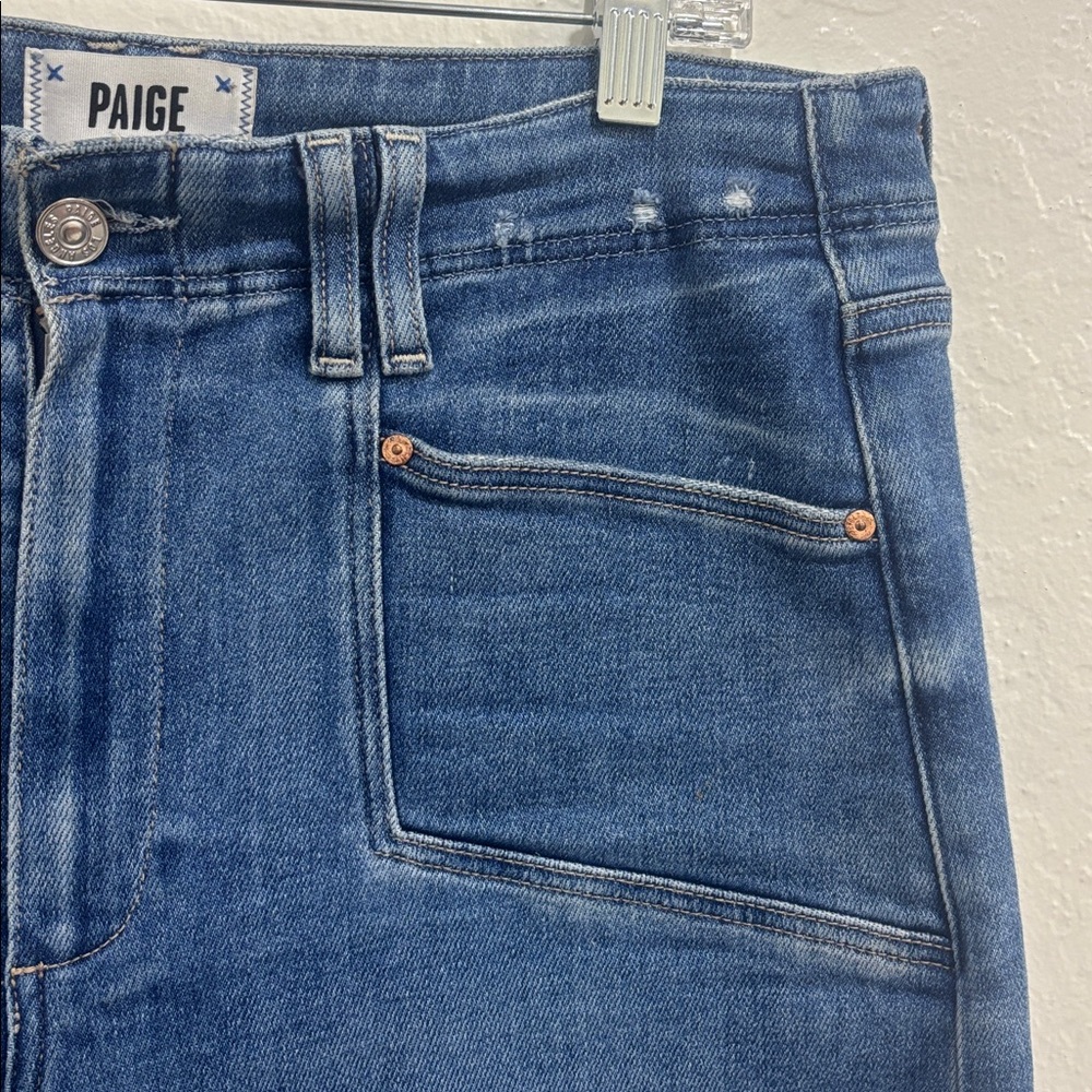 PAIGE Dark Blue Wide Leg Jeans - Picture 3 of 7